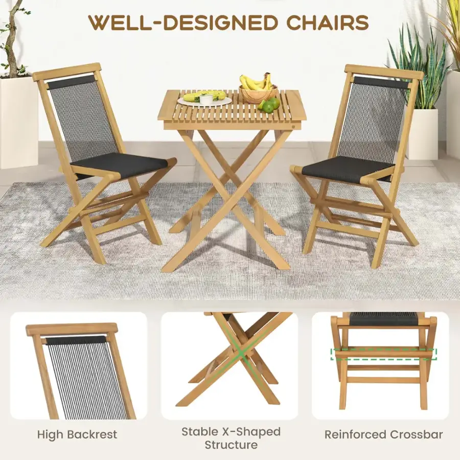 WELL-DESIGNED CHAIRS: High Backrest, Stable X-Shaped Structure, Reinforced Crossbar