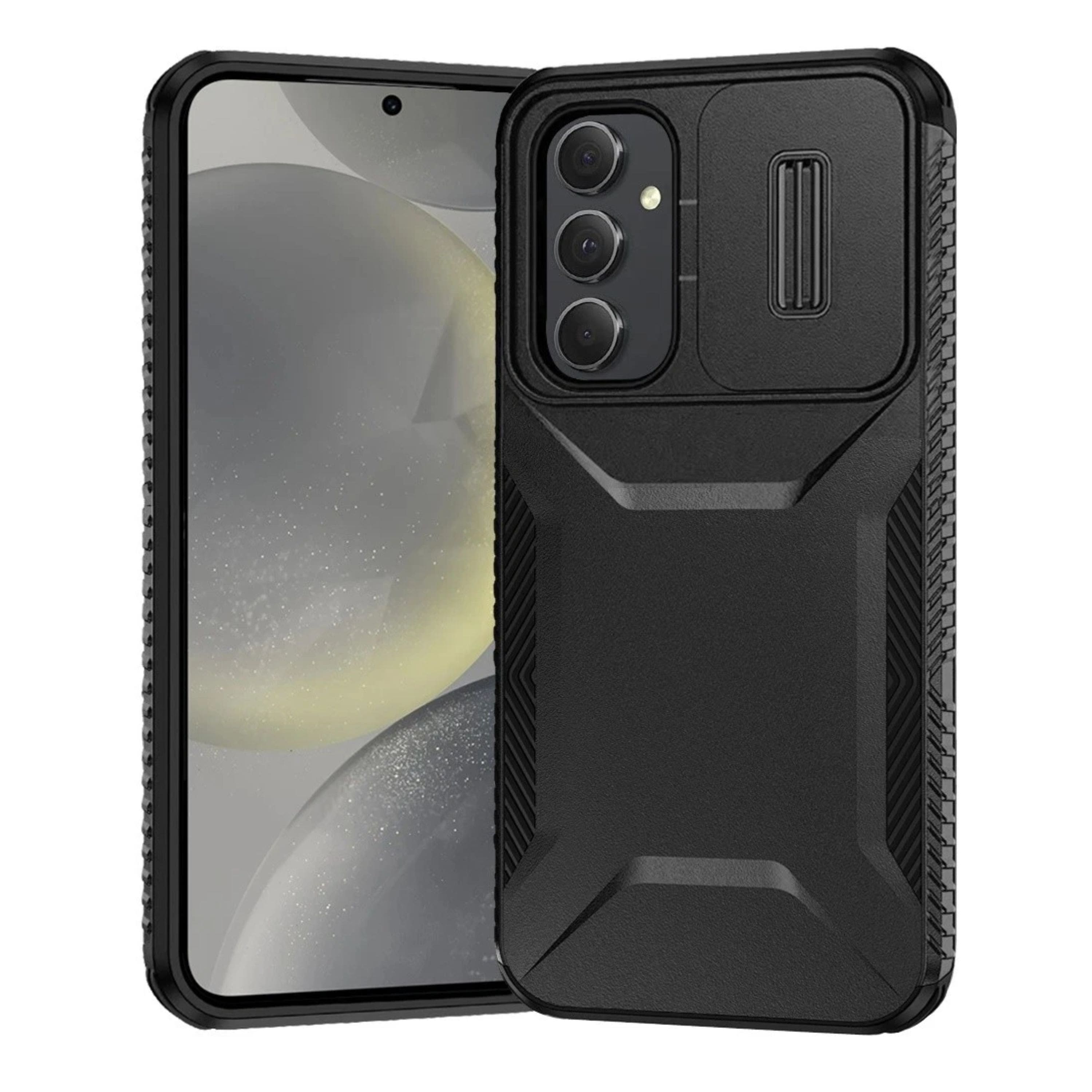 Kitcheniva - Rugged Side Grip Sliding Rear Lens Phone Case With Tempered Glass For Samsung S25/S24 - Black price history on PriceWatchPro