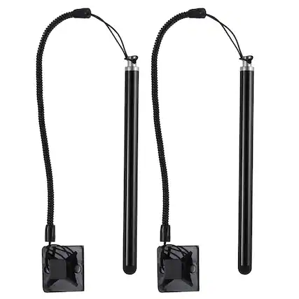 Front. Unique Bargains - 2pcs Resistive Touch Screens Pen Resistance Pen for Car Navigation GPS POS - Black.
