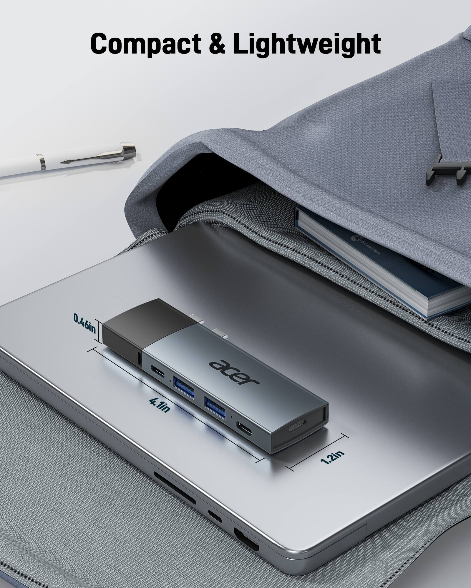 Compact & Lightweight  
0.46in  
4.1in  
1.2in