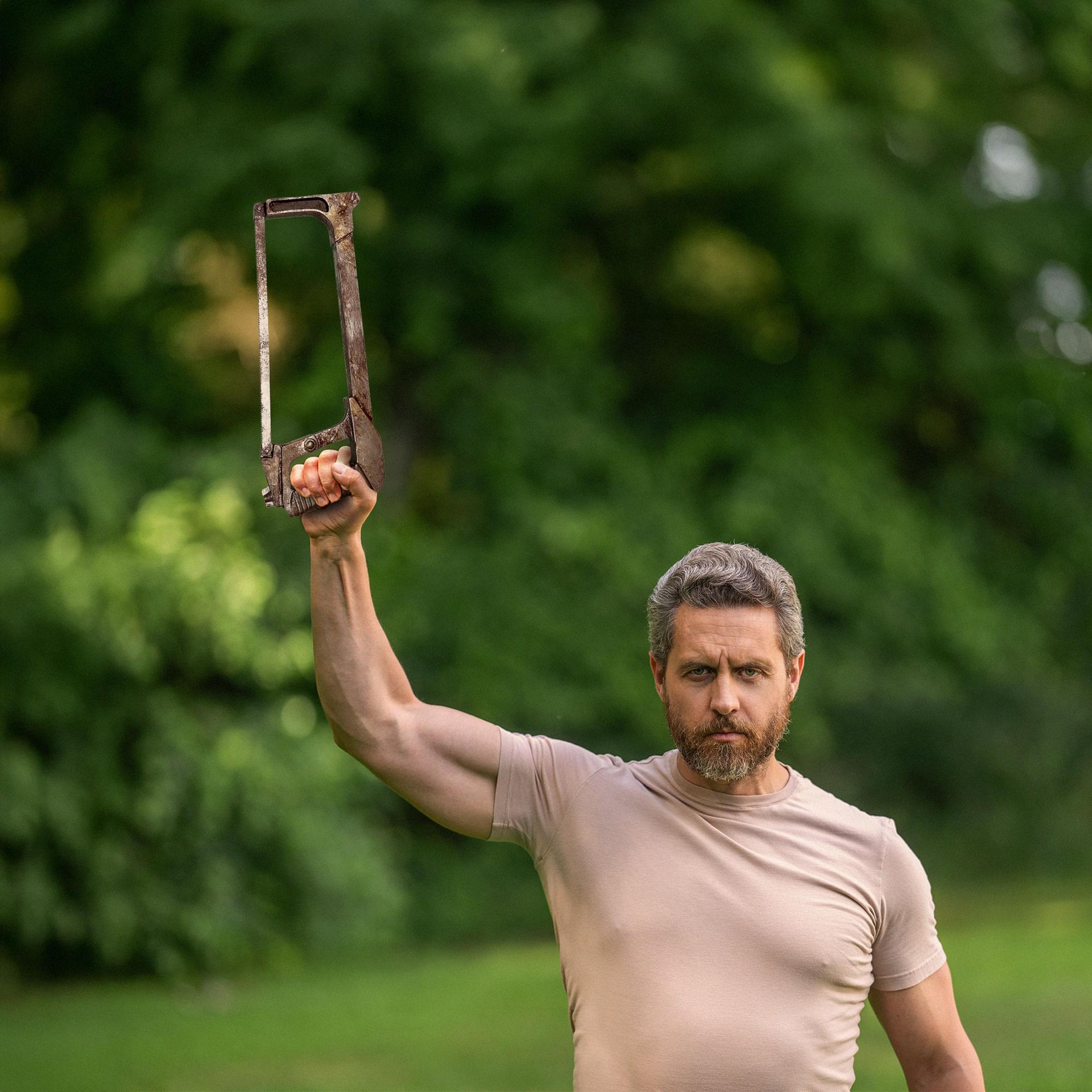 Alt View 3. Trick or Treat Studios - Terrifier Hacksaw Adult Costume Accessory - Grey.