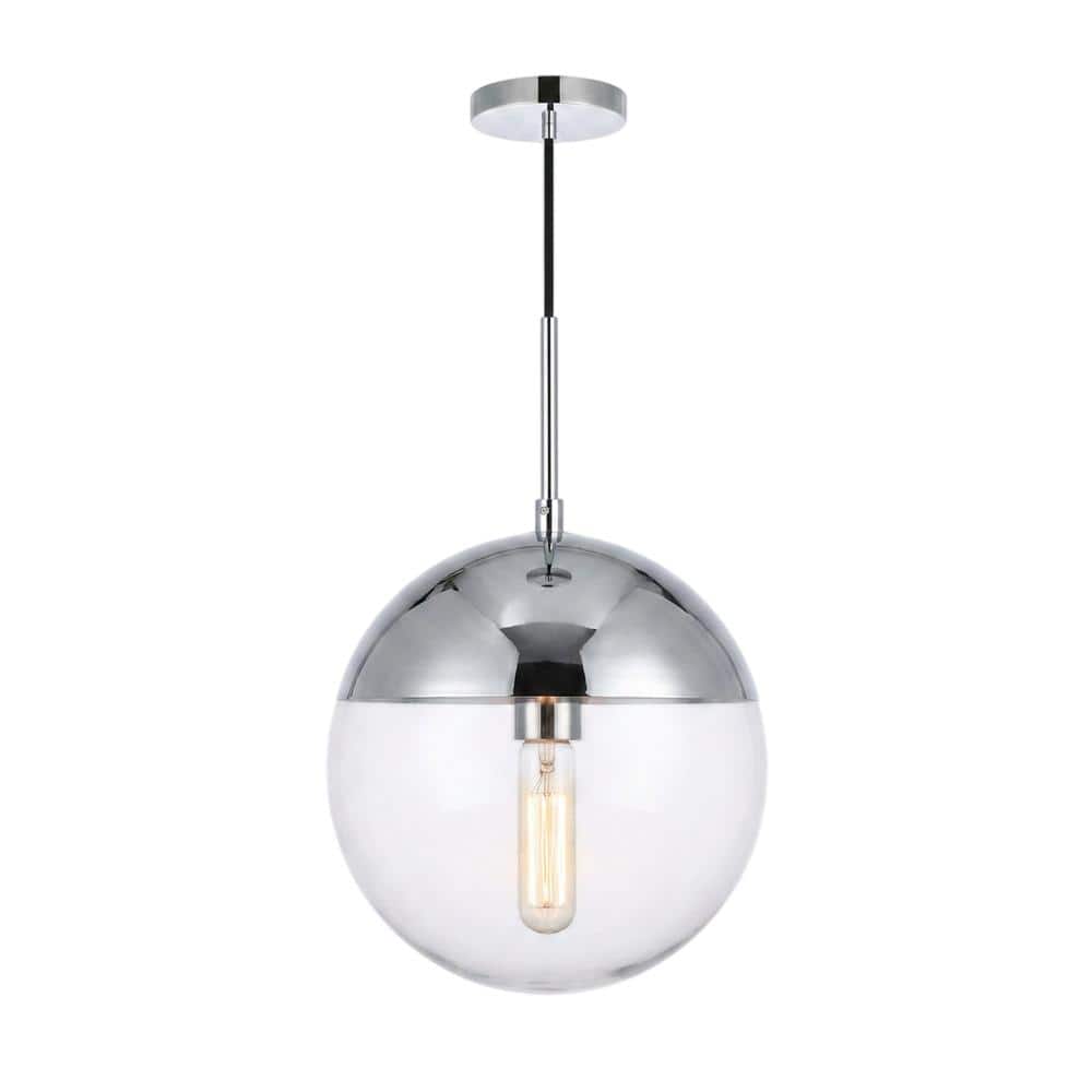 Living District - Eclipse 1 Light Chrome Pendant With Clear Glass - Chrome And Clear price history on PriceWatchPro