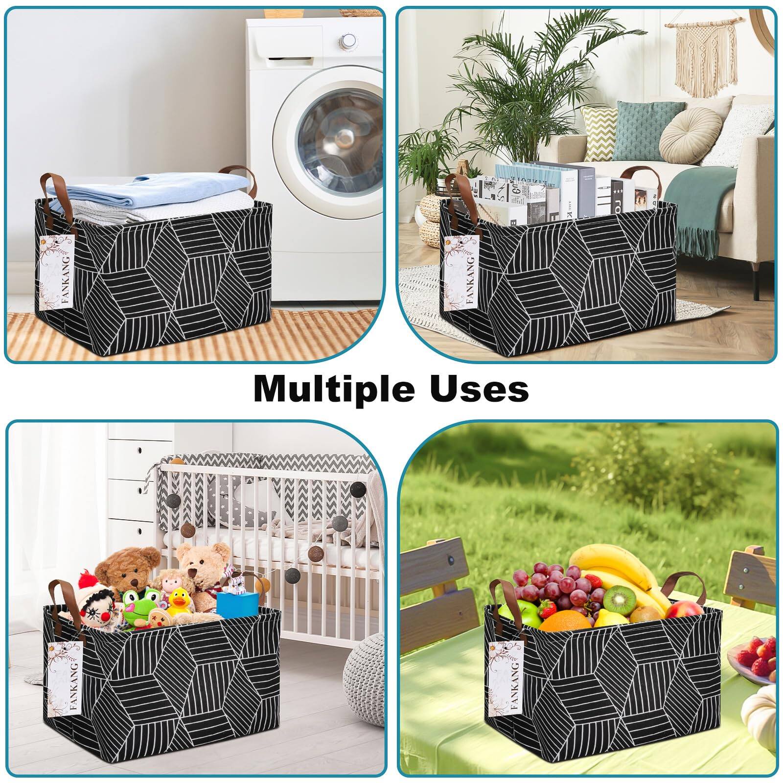 Dapper Styles Storage Basket Hamper Canvas Laundry Foldable With ...
