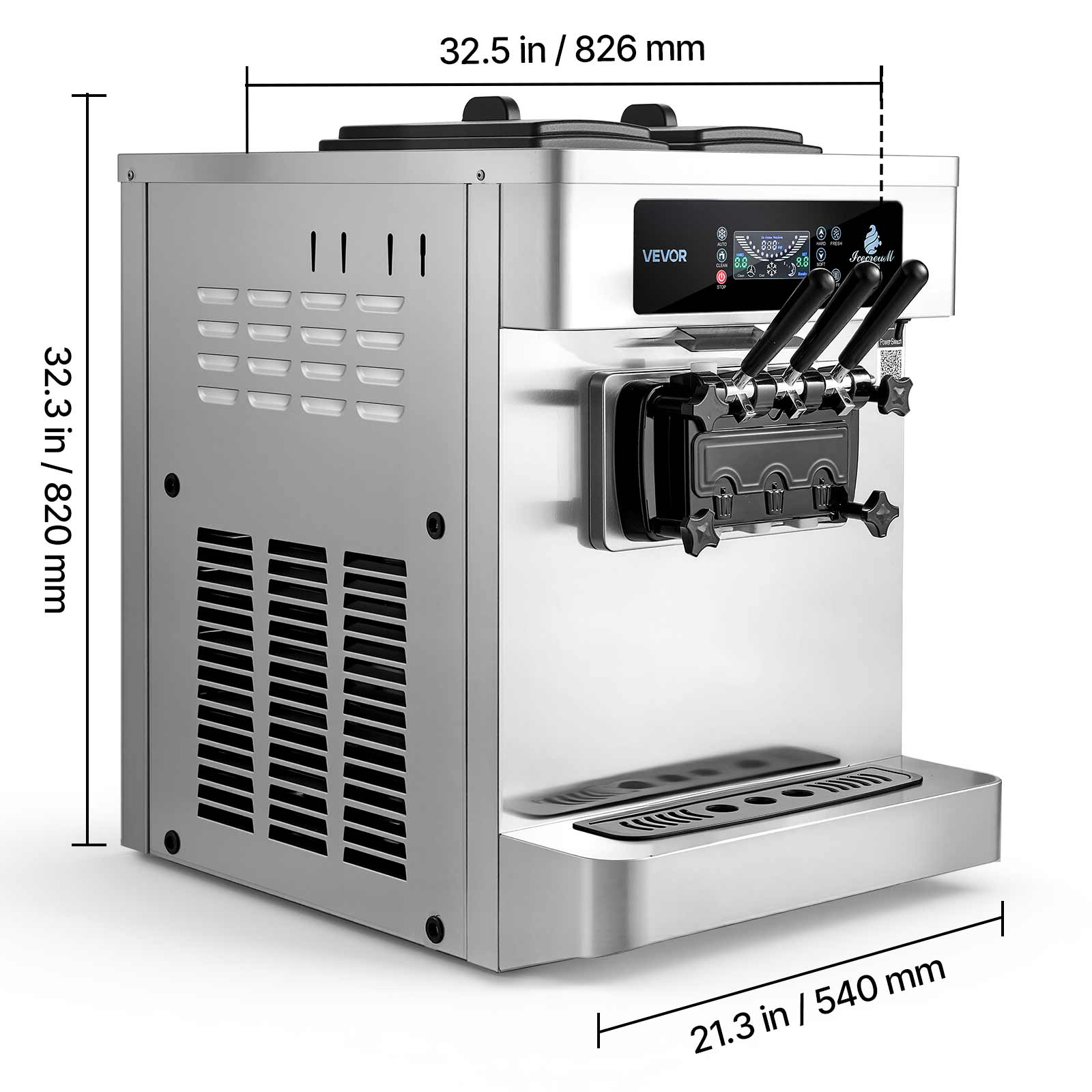 32.5 in / 826 mm  
32.3 in / 820 mm  
VEVOR  
21.3 in / 540 mm