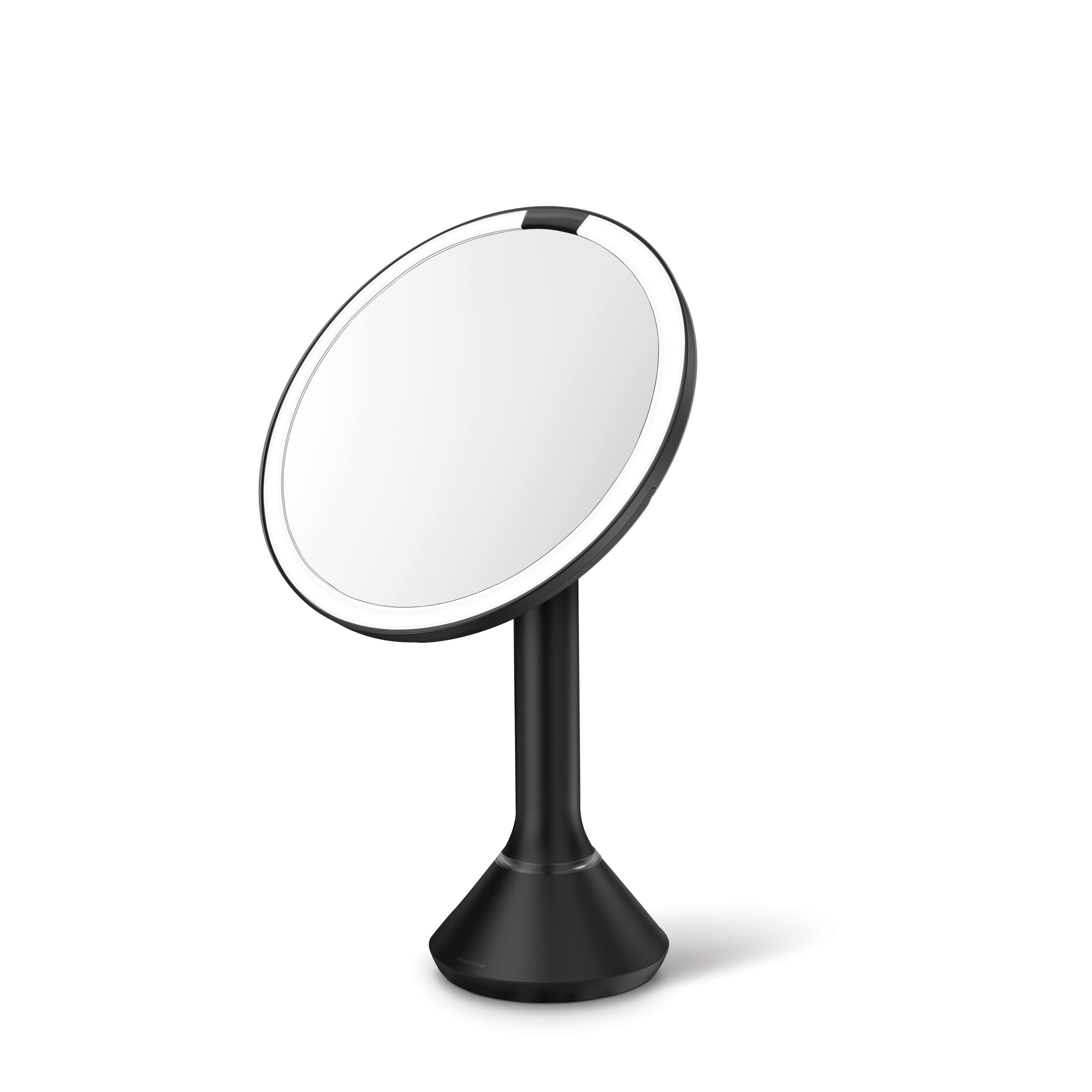 Alt View 1. simplehuman - sensor mirror with touch-control brightness and dual light setting, matte black steel - Matte Black.