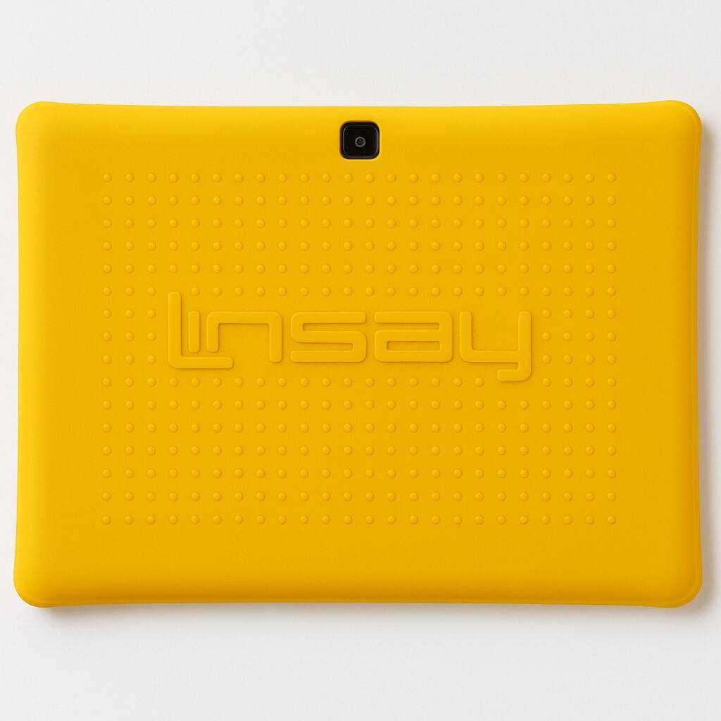 Alt View 7. LINSAY - 10.1"Octa Core 256GB Storage Android 15 Tablet with Yellow Kids Defender Case and LED Backpack Yellow - Yellow.