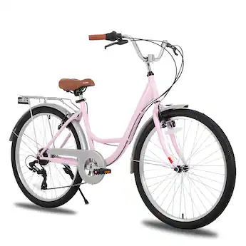 pink retro bicycle womens Ladies Cruiser 27.5" Vintage Bike Reid Bikes bar frames XDSBIKE Nadine 7sp Women's Step-Through
