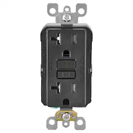 Leviton - SmartlockPro 20 amps 125 V Duplex GFCI Outlet 5-20R 1 pk - Black