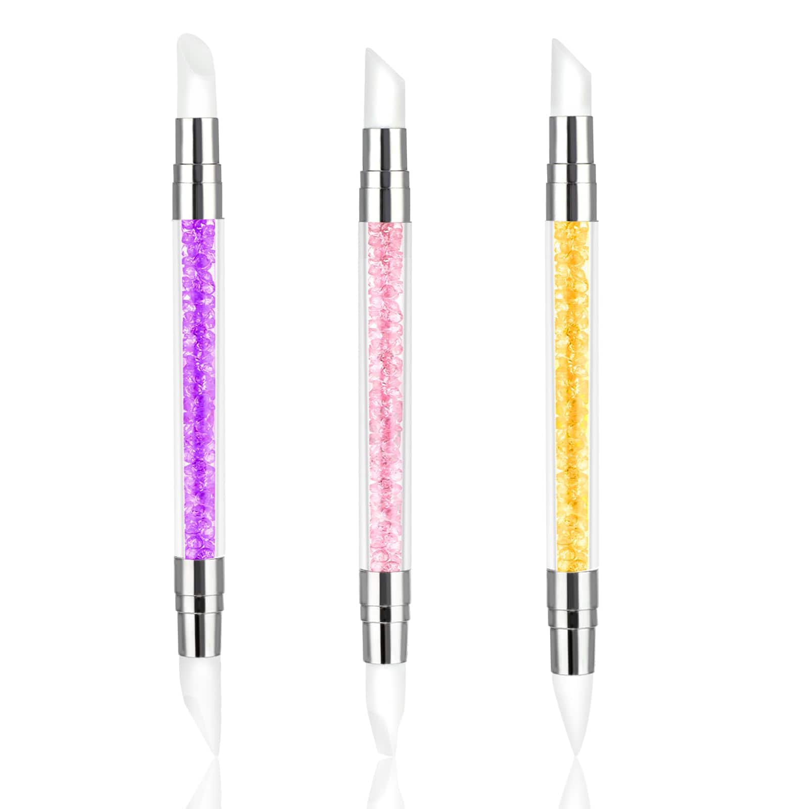 Stylel Star - 10Pcs Art Sculpture Pen Dual Tipped Silicone Tools Diy Brush Dotting Kit Design Foil Carving Drawing Effect Shaping