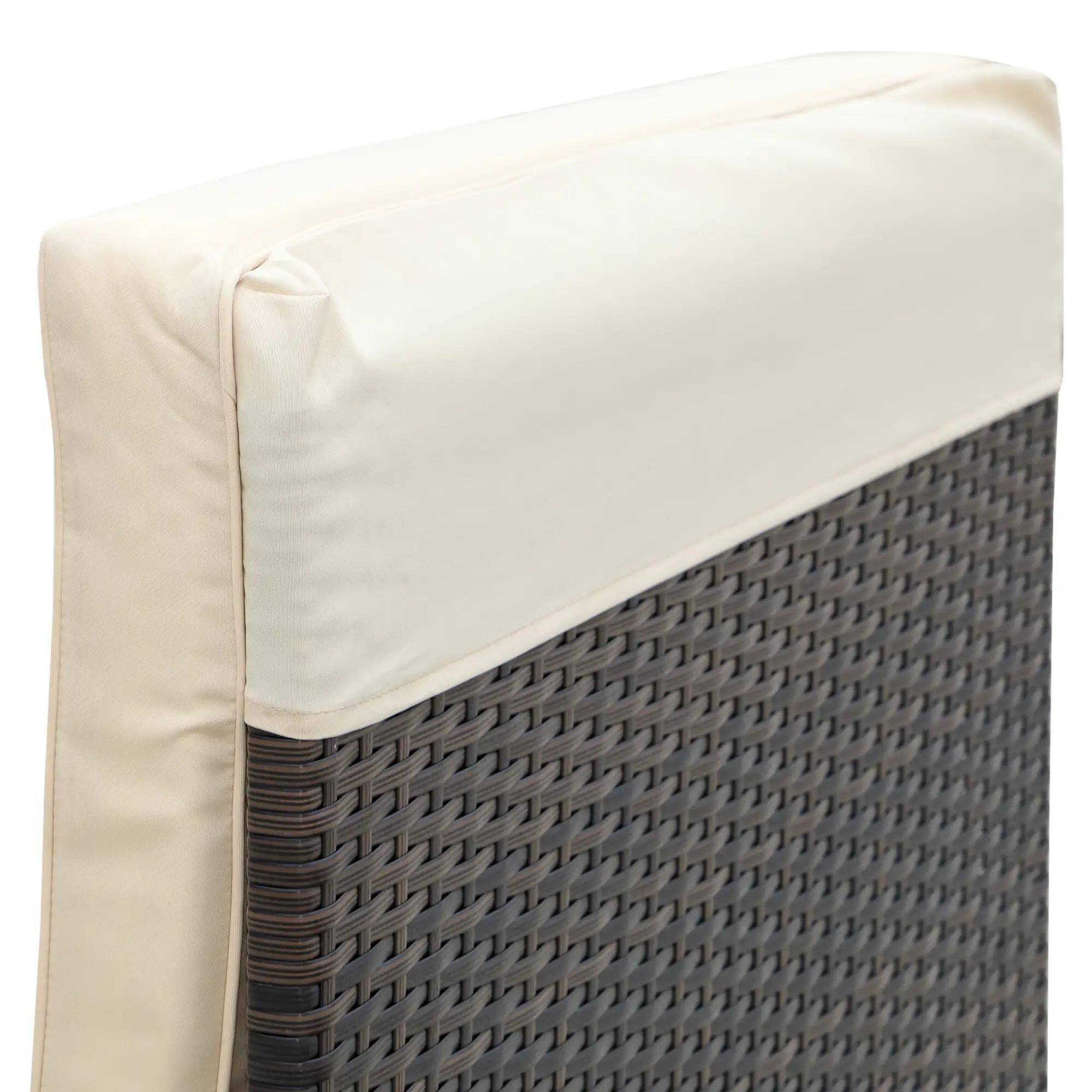 Angle. Resenkos - Resenkos Outdoor Comfort Deluxe Lounge Chairs Set 2-Piece With 5-Level Backrest Adjustment, Thick Cushions, MixedBrown - MixedBrown.