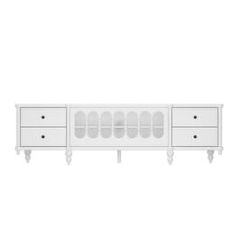 Famapy - European - Style TV Stand: Ornate Design & Timeless Elegance - White