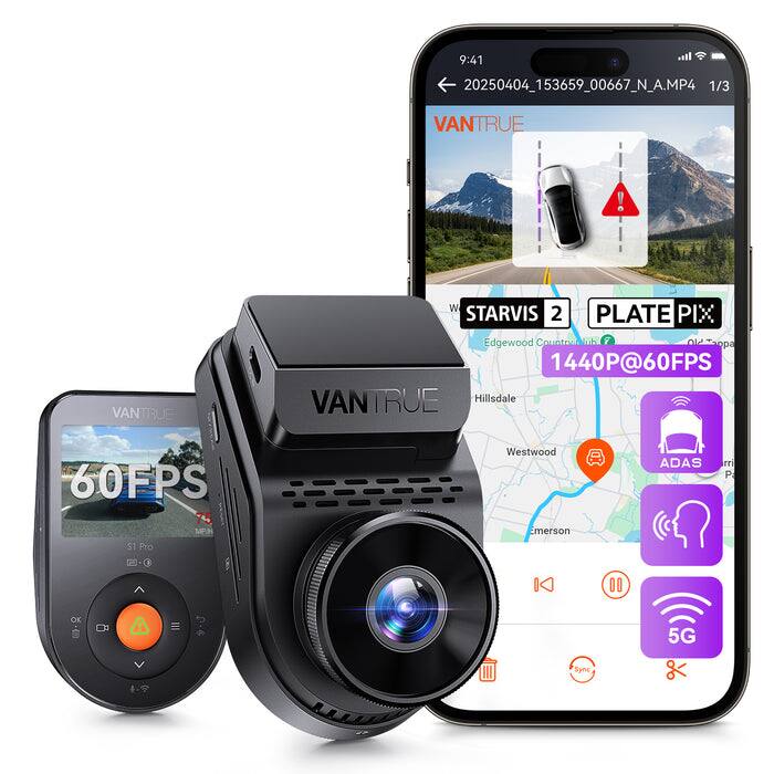 Vantrue - S1 PRO 2.7K HDR Mini Dashcam, STARVIS 2, Night Vision, Parking Mode, ADAS, Voice Control, 5GHz Wi-Fi & GPS - Black price history on PriceWatchPro