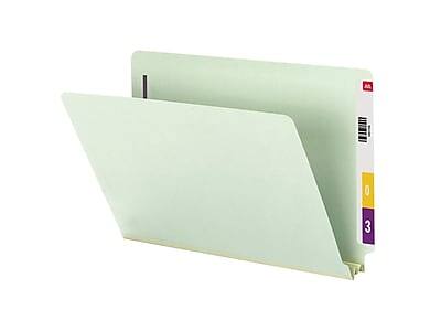 Alt View 4. Smead - 60% Recycled End Tab Classification Folders, Legal Size, Gray/Green, 25/Box  - Green.
