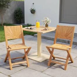 Kadyn - Outdoor Dining Room Chairs, Patio Kitchen Chairs,2 Pieces Folding Patio Chairs with Inclined Backrest - Beige