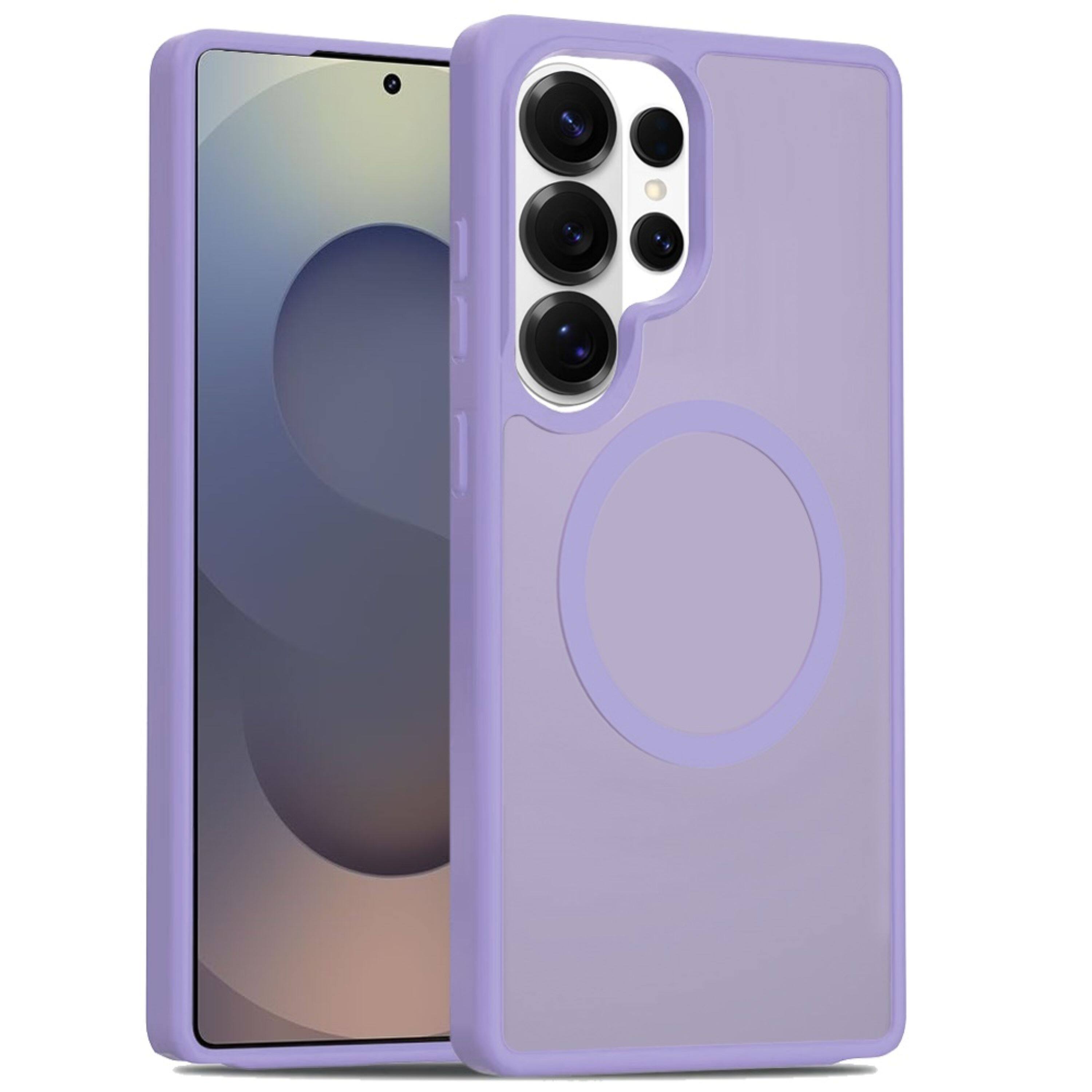 Left. Kitcheniva - Magnetic Circle Smooth Translucent Plus Tempered Glass For Samsung S26 Ultra Case Light Purple - Light Purple.