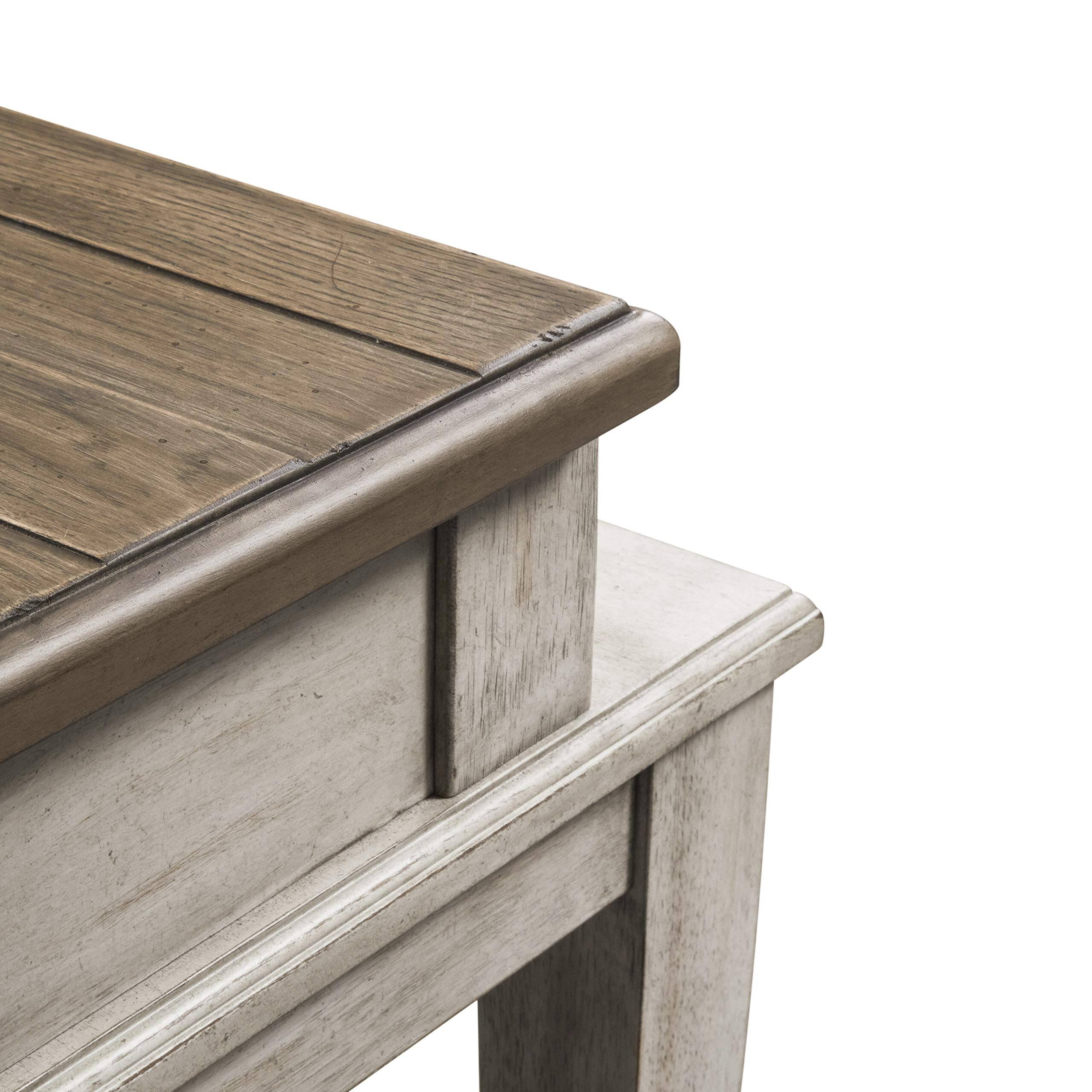Alt View 4. Liberty Furniture Industries - Heartland Console Bar Table in Antique White w/ Tobacco Top - White.