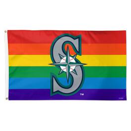 WinCraft - Seattle Mariners 3' x 5' Single-Sided Deluxe Team Pride Flag - Multicolor