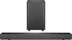 Front. Insignia™ - 2.1 Channel Soundbar with Wireless Subwoofer, DTS Virtual:X, Bluetooth, and Dialogue Enhancement - Black.