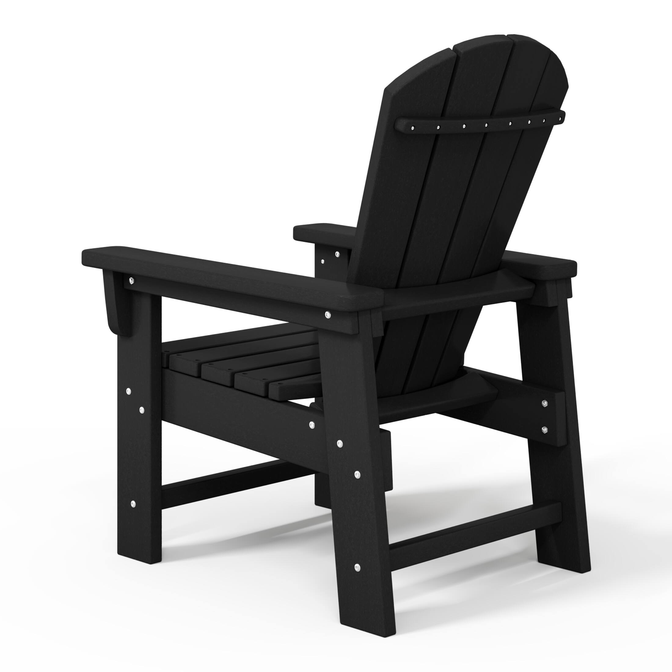Alt View 1. WestinTrends - WestinTrends Malibu Kids Outdoor HDPE Adirondack Plastic Patio Chair - Black.