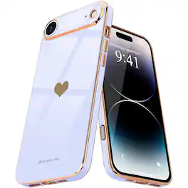 Entronix - Luxury Glossy Heart Case for iPhone 17 Air - Stylish and Protective - Purple