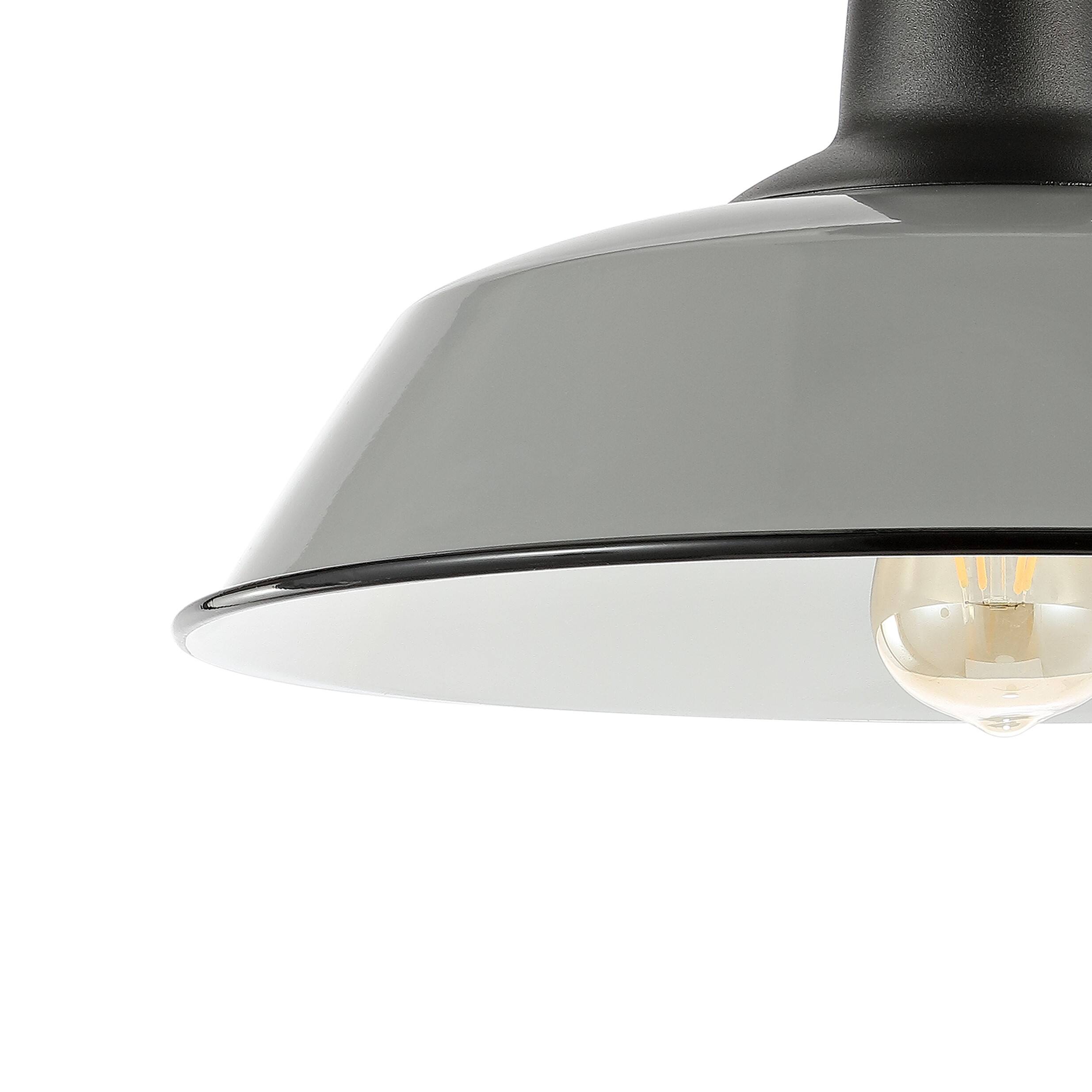 Alt View 3. Jonathan Y - Camila 14" 1-Light Classic Industrial Indoor/Outdoor Iron LED Semi Flush Mount, Gray/White - Gray/Black.