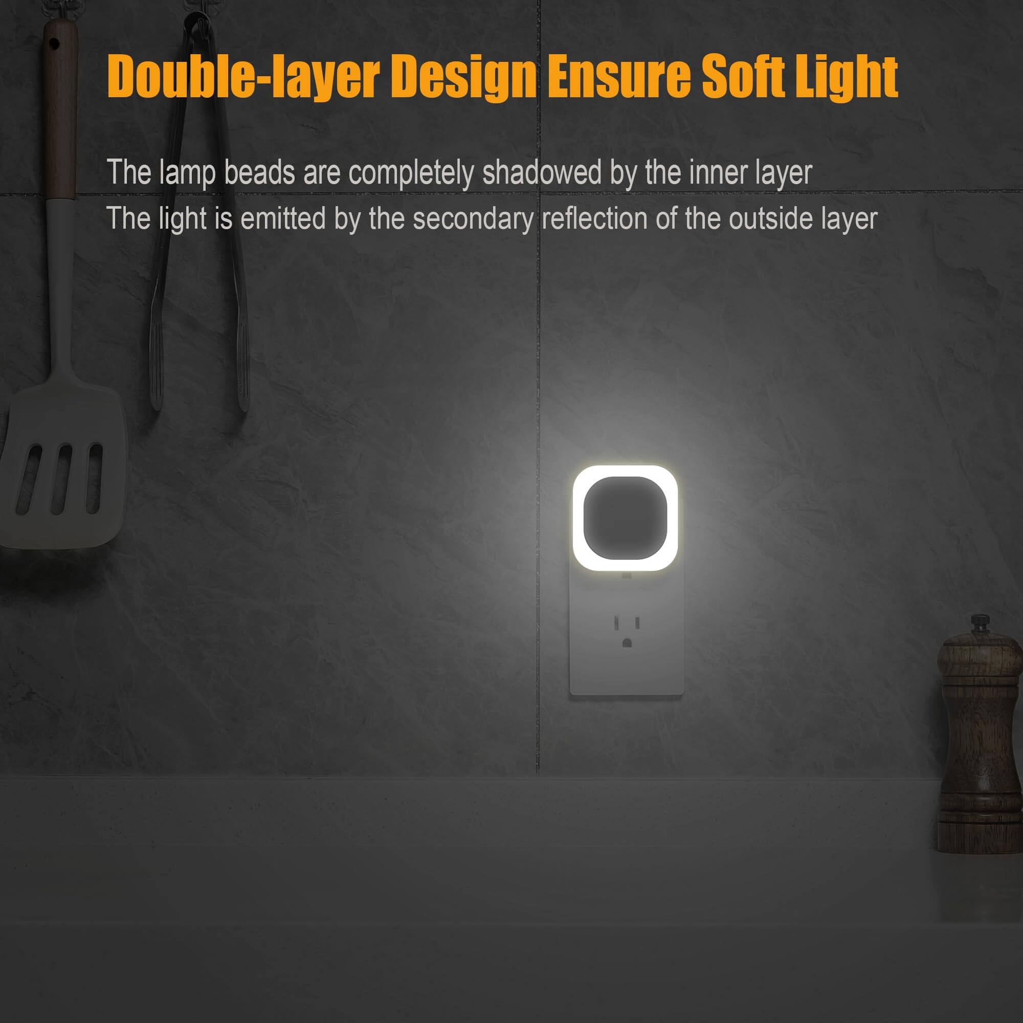 Double-layer Design Ensure Soft Light

The lamp beads are completely shadowed by the inner layer

The light is emitted by the secondary reflection of the outside layer