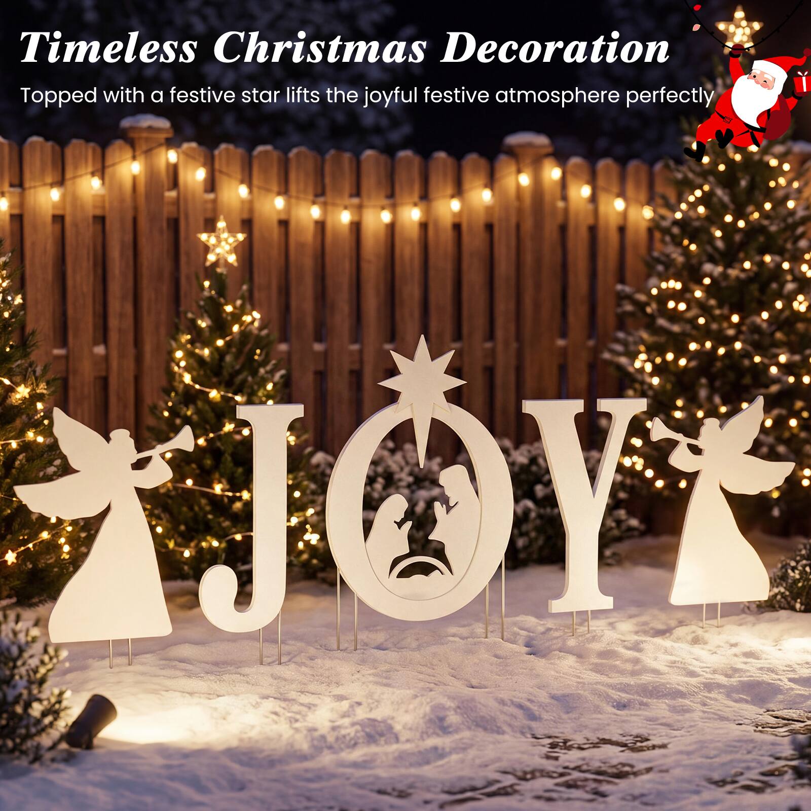 Timeless Christmas Decoration  
Topped with a festive star lifts the joyful festive atmosphere perfectly