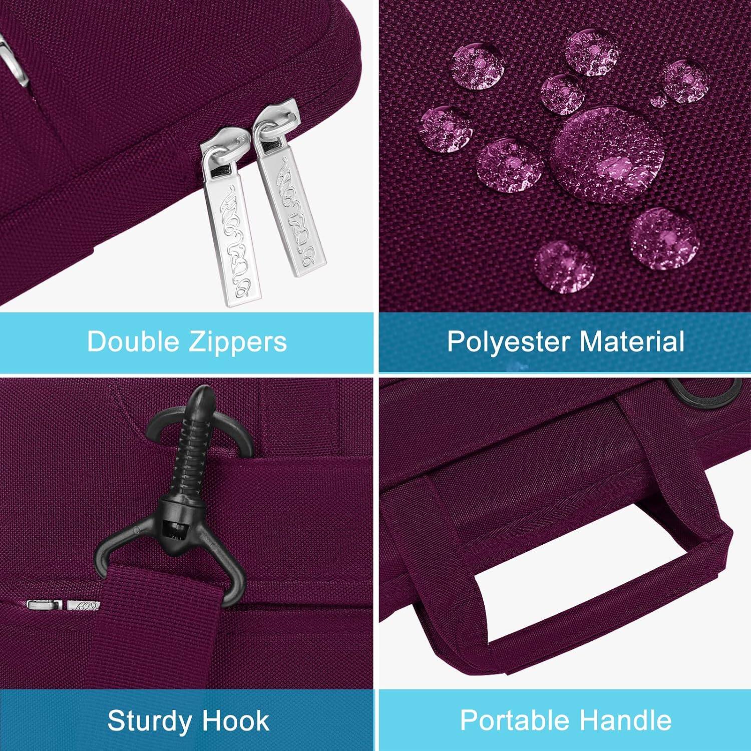 Double Zippers  
Polyester Material  
Sturdy Hook  
Portable Handle
