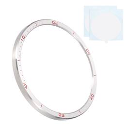 Unique Bargains - 43mm Steel Watch Bezel Insert Ring Adhesive Bumper Cover for Garmin Fenix 8 Amoled Display - Silver/Red