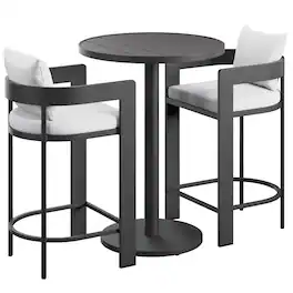 Modway - Tahoe 3-Piece Outdoor Patio Aluminum Bar Set - White