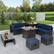 Alt View 1. Costway - 9 PCS Patio Furniture Set with 32" Fire Pit Table 50,000 BTU Square Propane Fire Pit - Navy.