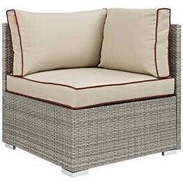 Repose Outdoor Patio Corner by Modway - Light Gray Beige