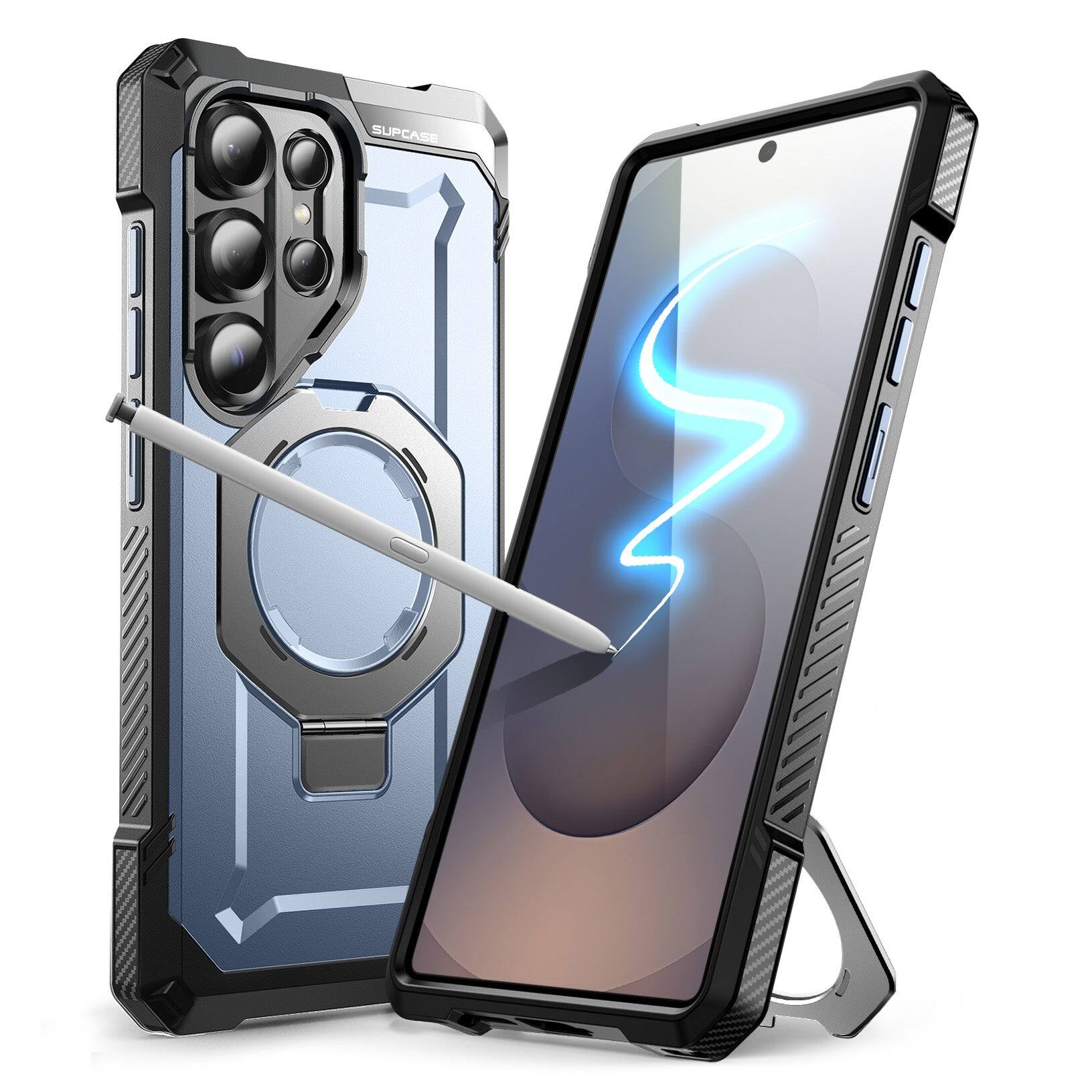 Angle. SUPCASE - Galaxy S25 Ultra UB Grip MagSafe Phone Case - Blue.
