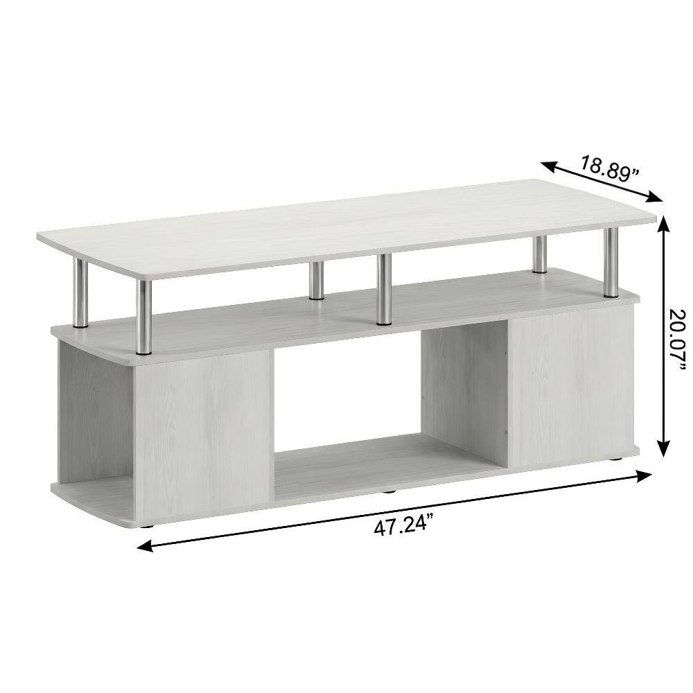 FurniFact - White Oak Coffee Table with Stainless Steel Tubes and Utility Design - White Oak, Stainless Steel price history on PriceWatchPro
