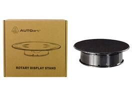 Rotary Display Turntable Stand Small 8 Inches with Top for 1/64, 1/43, 1/32, 1/24 Scale Models by Autoart - Black