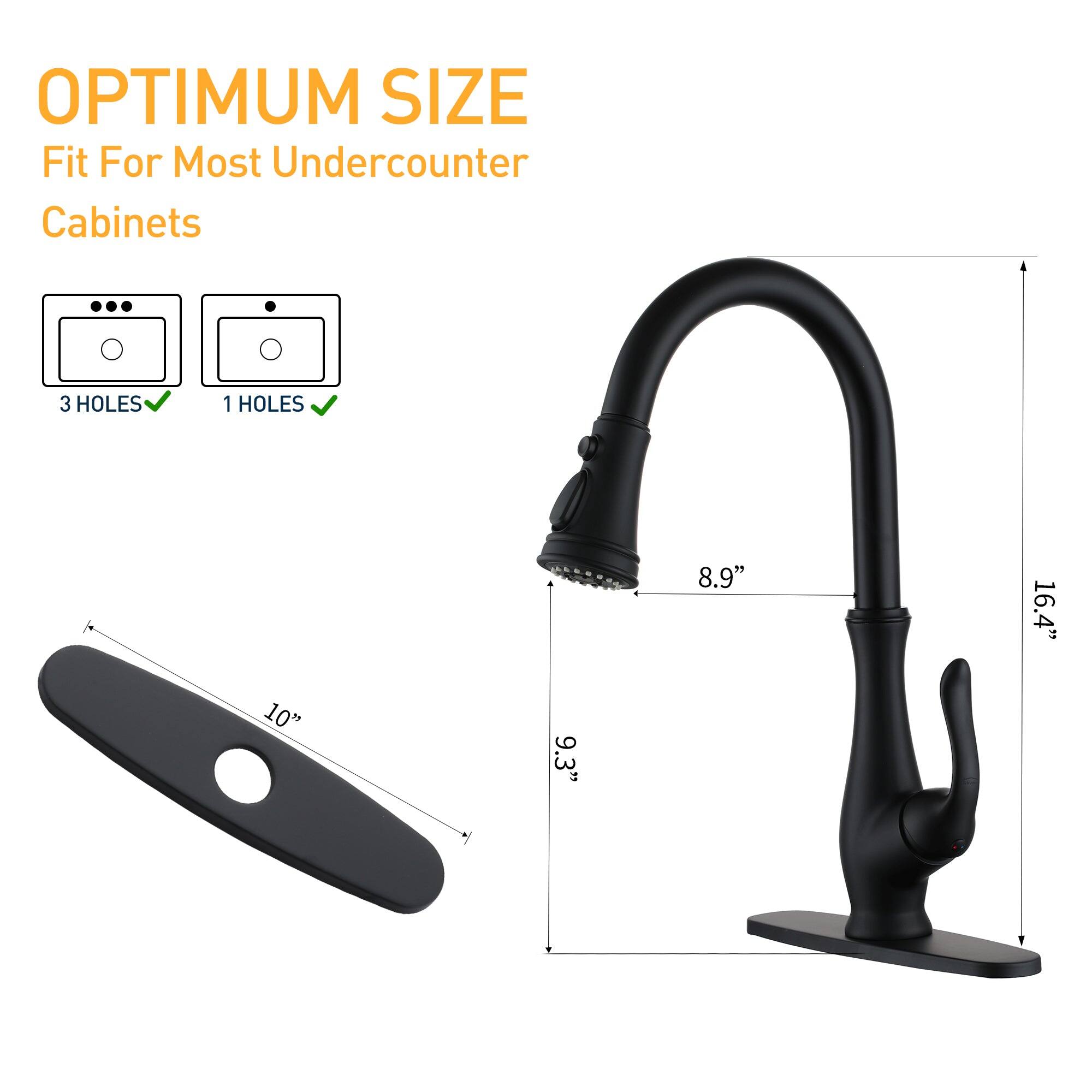 OPTIMUM SIZE
Fit For Most Undercounter Cabinets
3 HOLES
1 HOLES
8.9"
16.4"
10"
9.3"