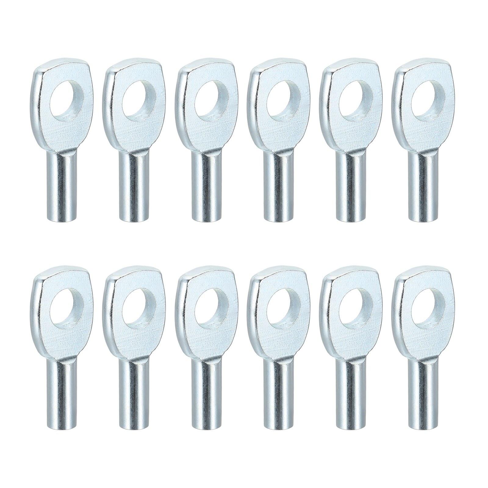 Unique Bargains - 12pcs Wire Rope Eyelets, Gym Machine Accessories for 6mm Cable Stopper Gym Machine Replacement End - Silver