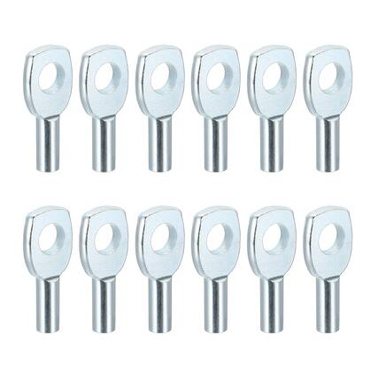 Front. Unique Bargains - 12pcs Wire Rope Eyelets, Gym Machine Accessories for 6mm Cable Stopper Gym Machine Replacement End - Silver.