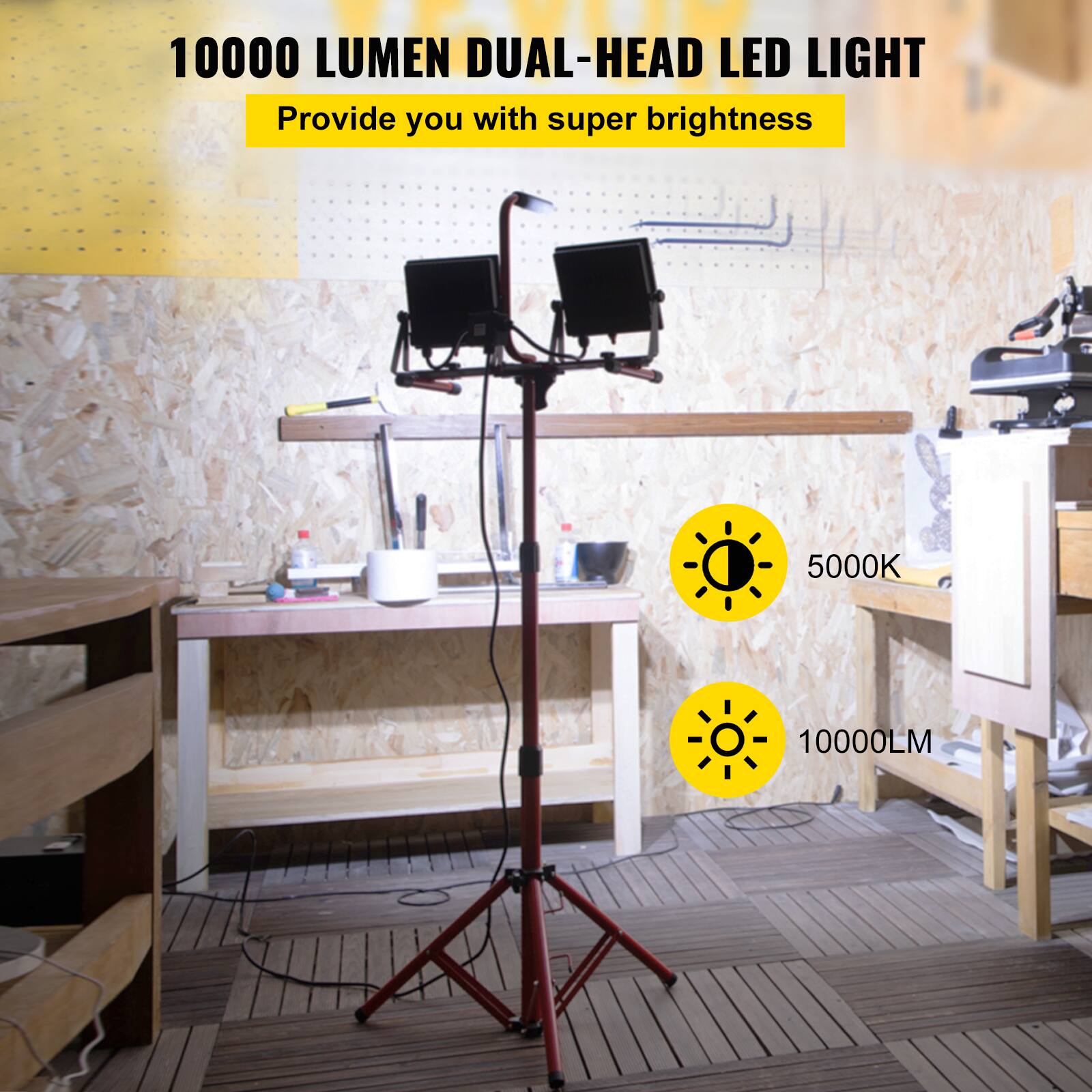 10000 LUMEN DUAL-HEAD LED LIGHT  
Provide you with super brightness  

5000K  
10000LM