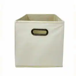 Kitcheniva - Fabric Storage Cube Bins Organizer Basket Containers Bins Metal Handle 10 Inch 6 Pack Beige
