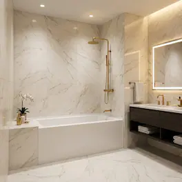 Loheer - Acrylic Alcove Soaking Bathtub with Apron Front, Right Drain, Anti Slip White Tub, 54 x 32 x 21.5 in - Glossy White