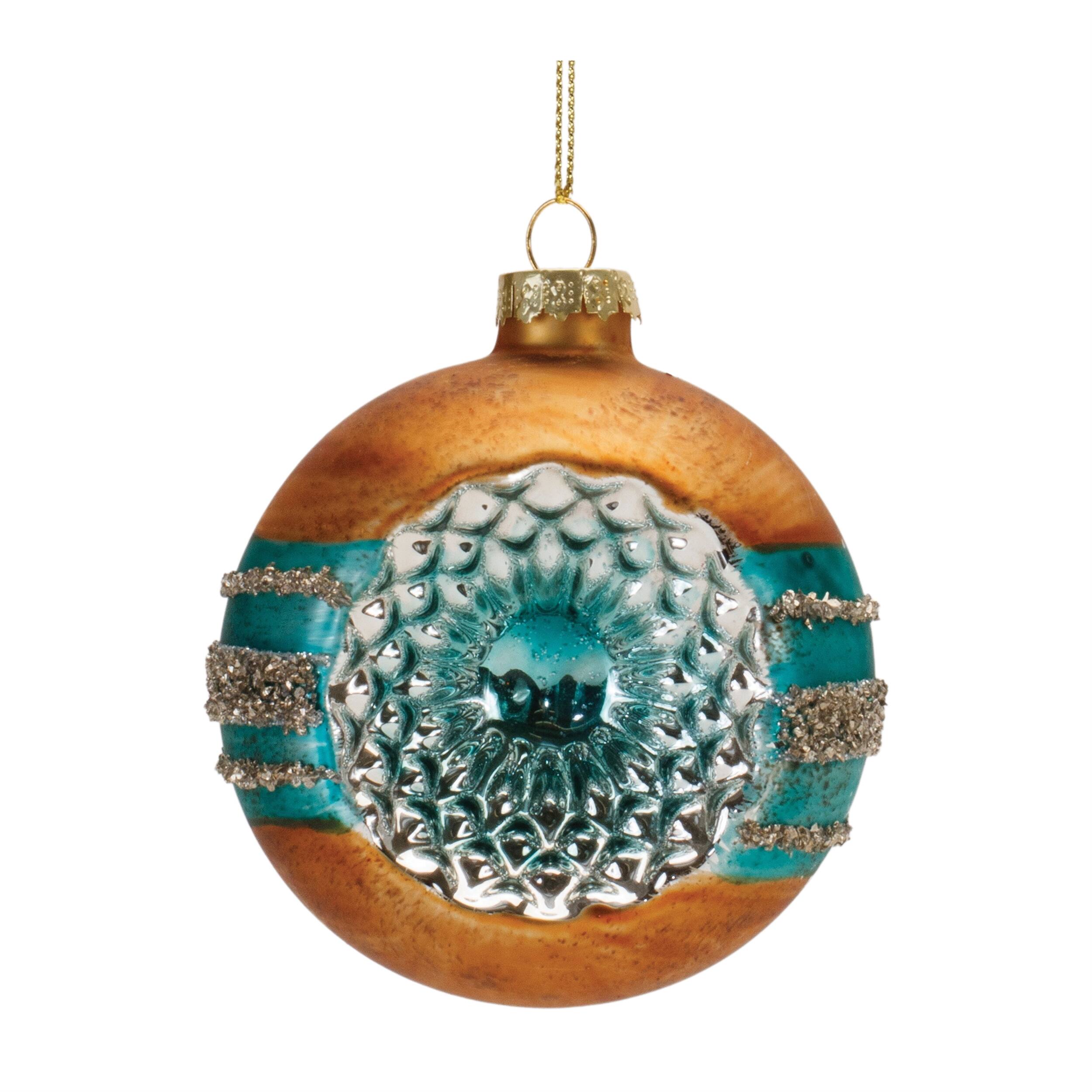 Alt View 2. BreeBe - Glass Reflector Ball Ornament (Set of 12) - Red, Green.