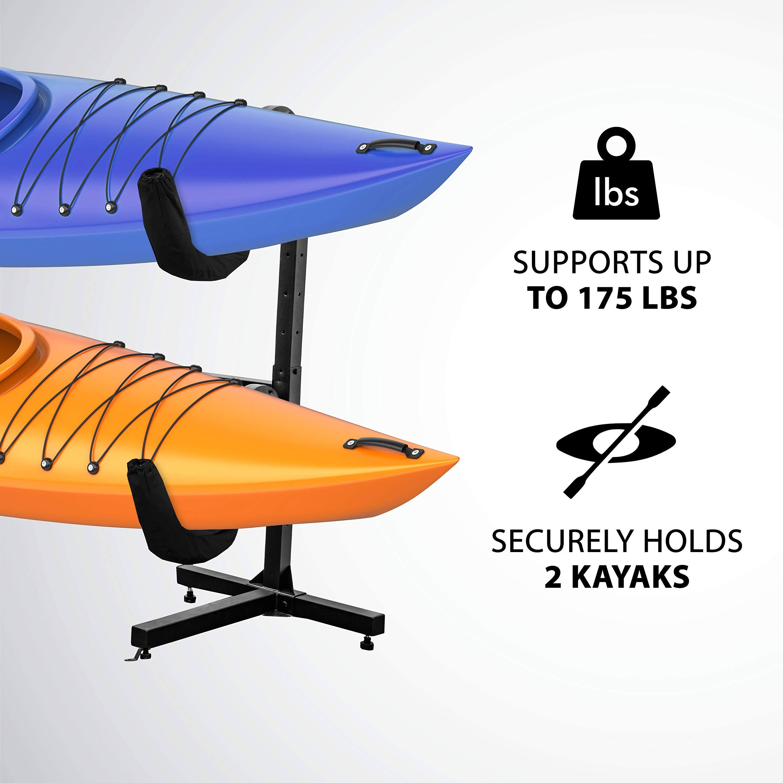 SUPPORTS UP TO 175 LBS
SECURELY HOLDS 2 KAYAKS