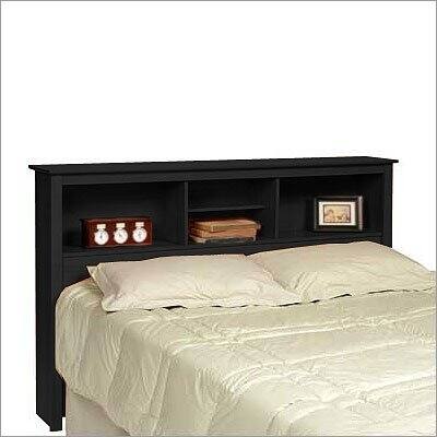 Front. Hivvago - Queen-size Storage Headboard in Black Finish - Black.