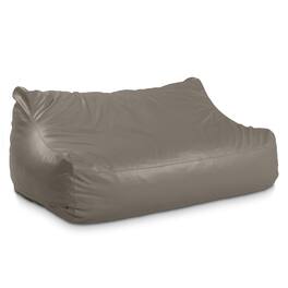 Jaxx - Atrium Collection Lozia Loveseat - Large Foam Bean Bag Sofa Faux-Leather - Gun Metal