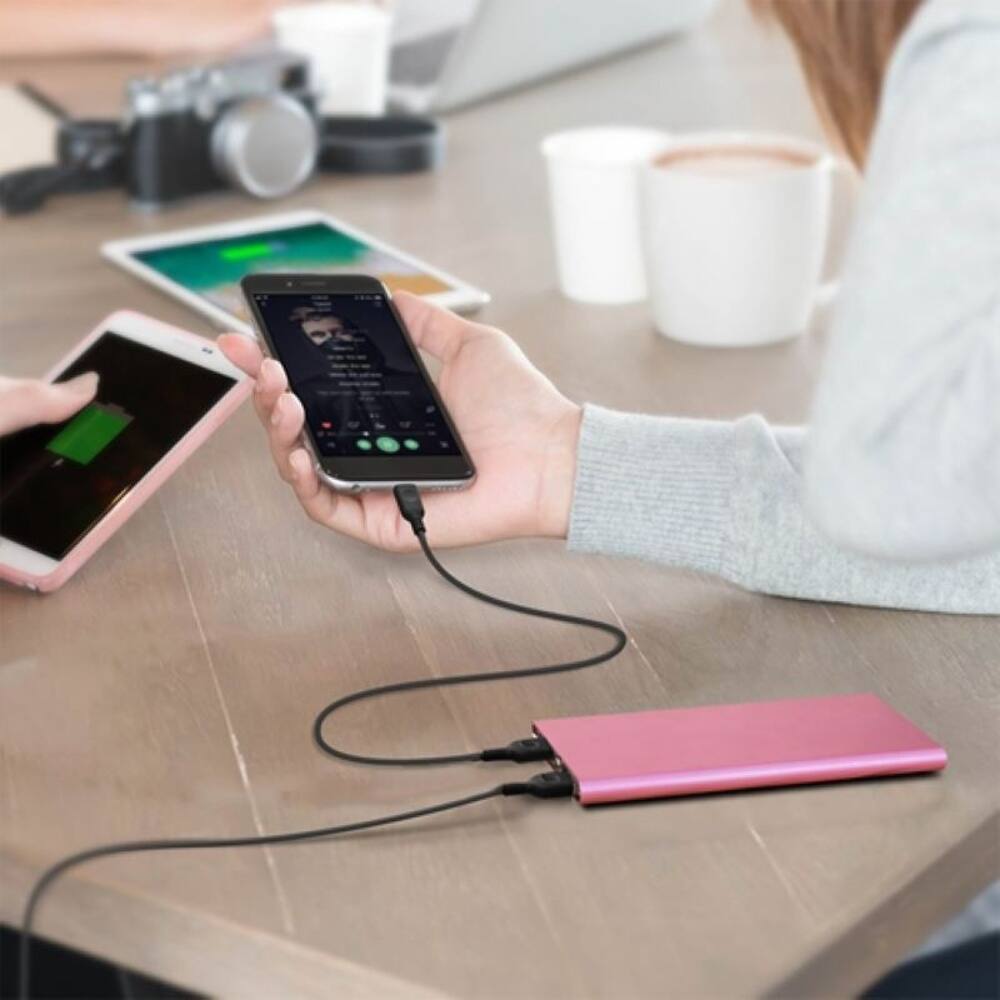 Angle. Loheer - Loheer 20000mAh portable charger dual port power bank external battery pack for iOS and Android.