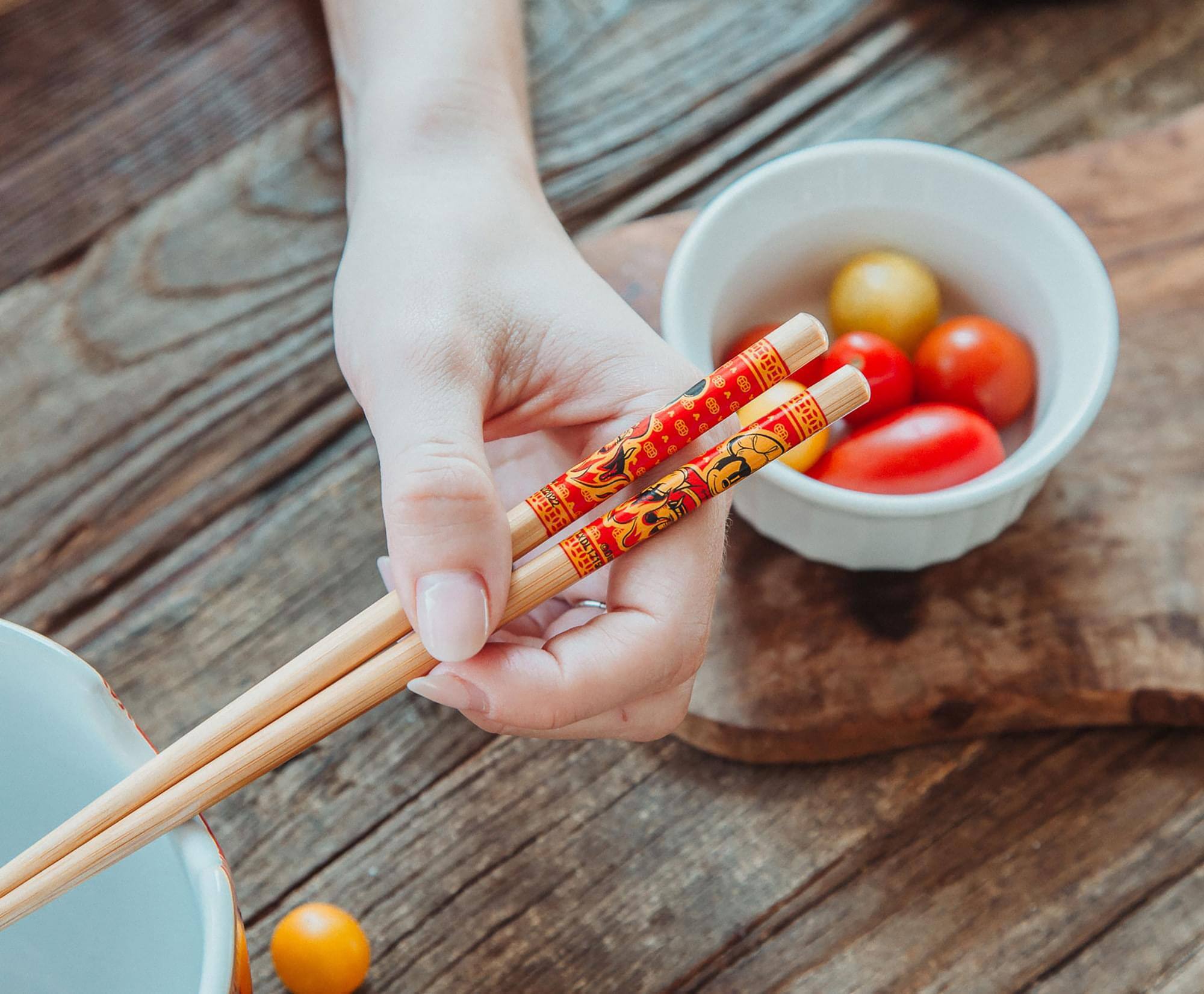 Alt View 2. Disney - Disney Mickey Mouse Wild Wok 20-Ounce Ramen Bowl and Chopstick Set - Red.