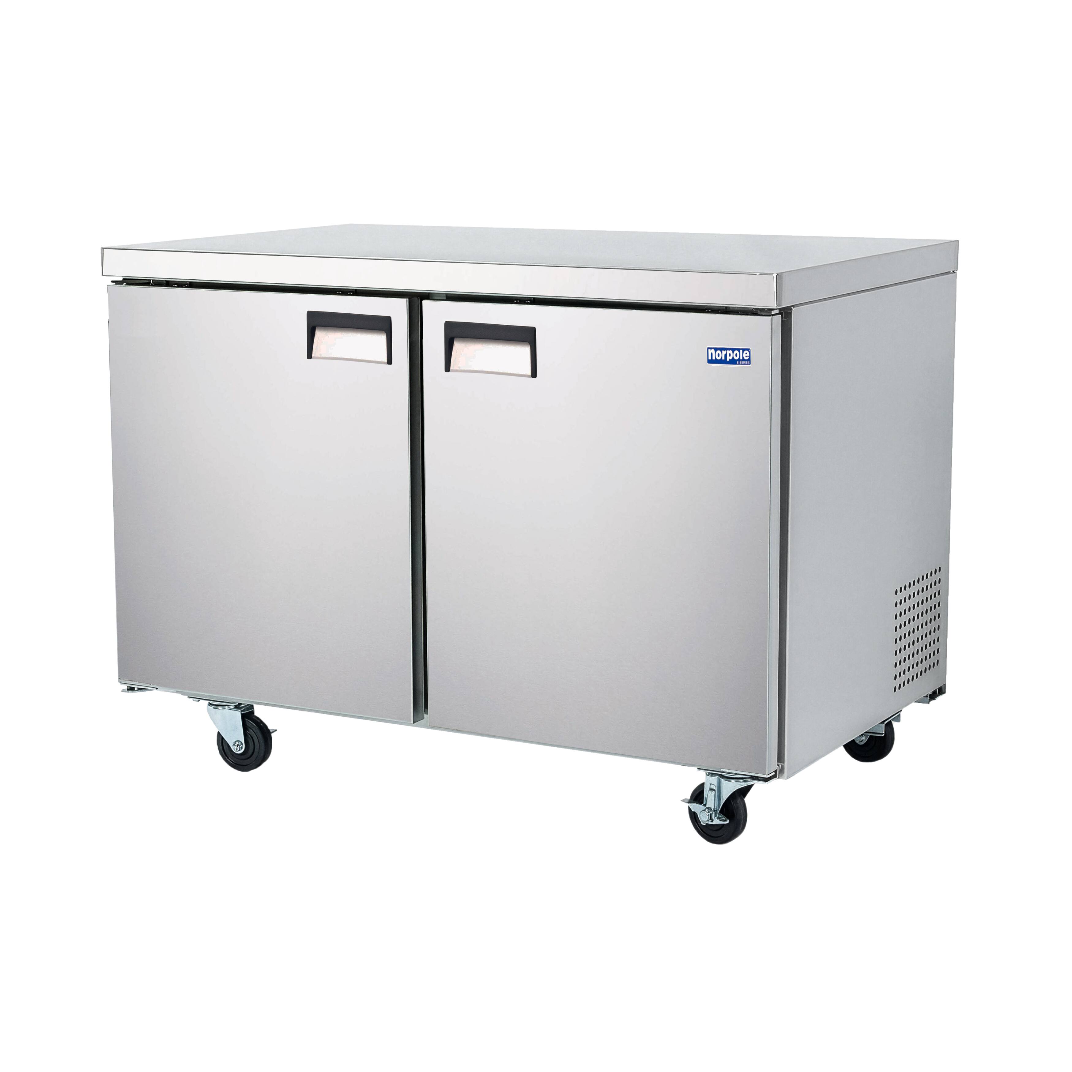Alt View 1. Magic Chef - E-Series 47 in. 12 cu. ft. Frost Free Defrost Under Counter 2 Door Upright Freezer in Stainless Steel - Stainless Steel.