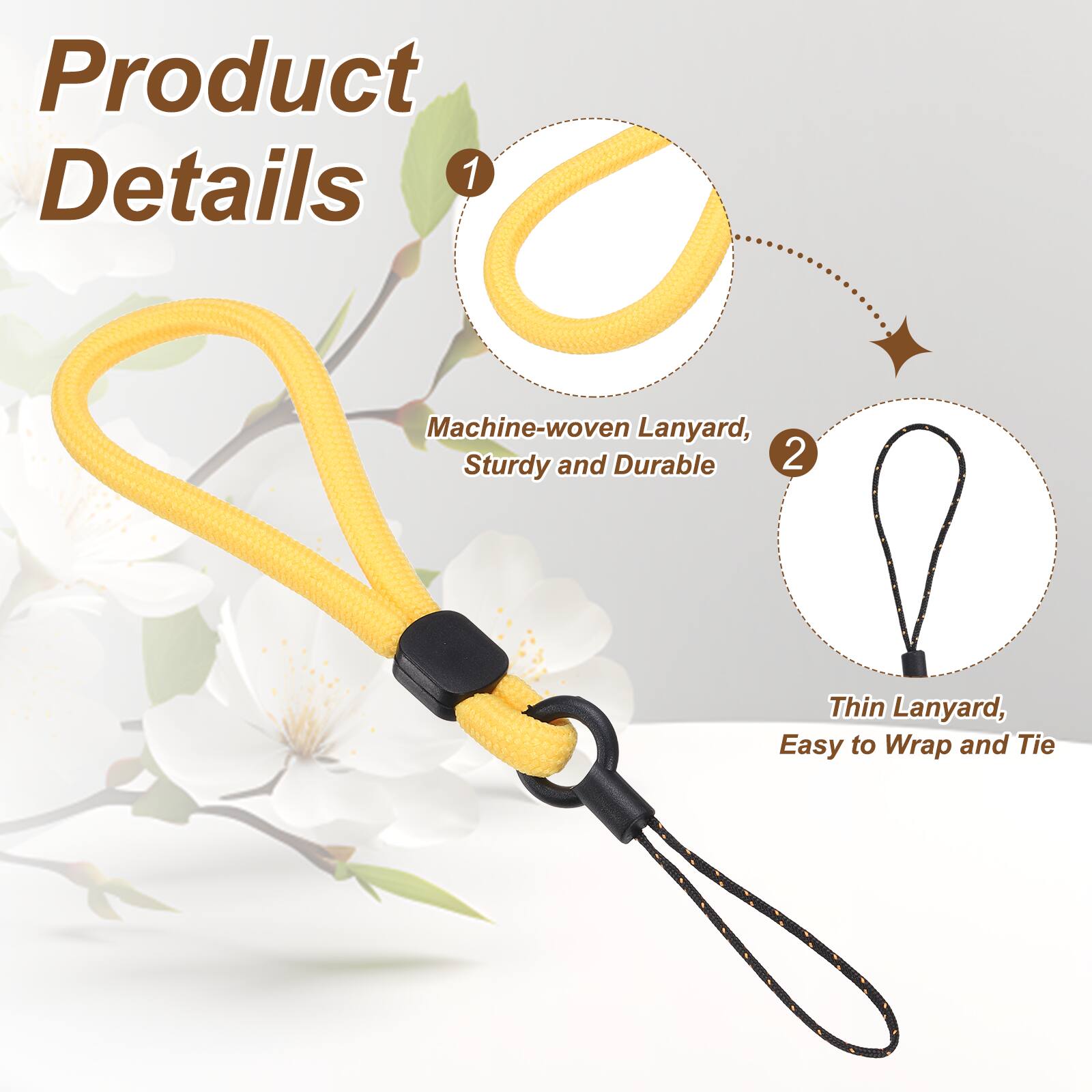Product Details

1. Machine-woven Lanyard, Sturdy and Durable
2. Thin Lanyard, Easy to Wrap and Tie