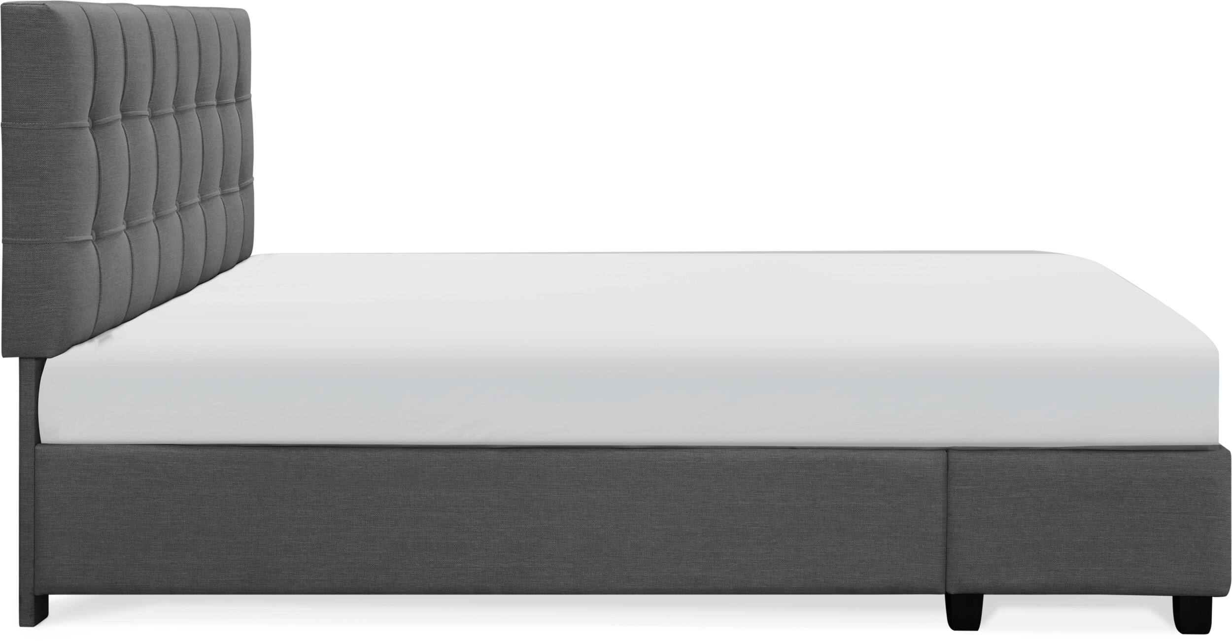 Alt View 15. Click Decor - Edmond Storage Bed with Adjustable Height Headboard Queen Size - Dark Gray.